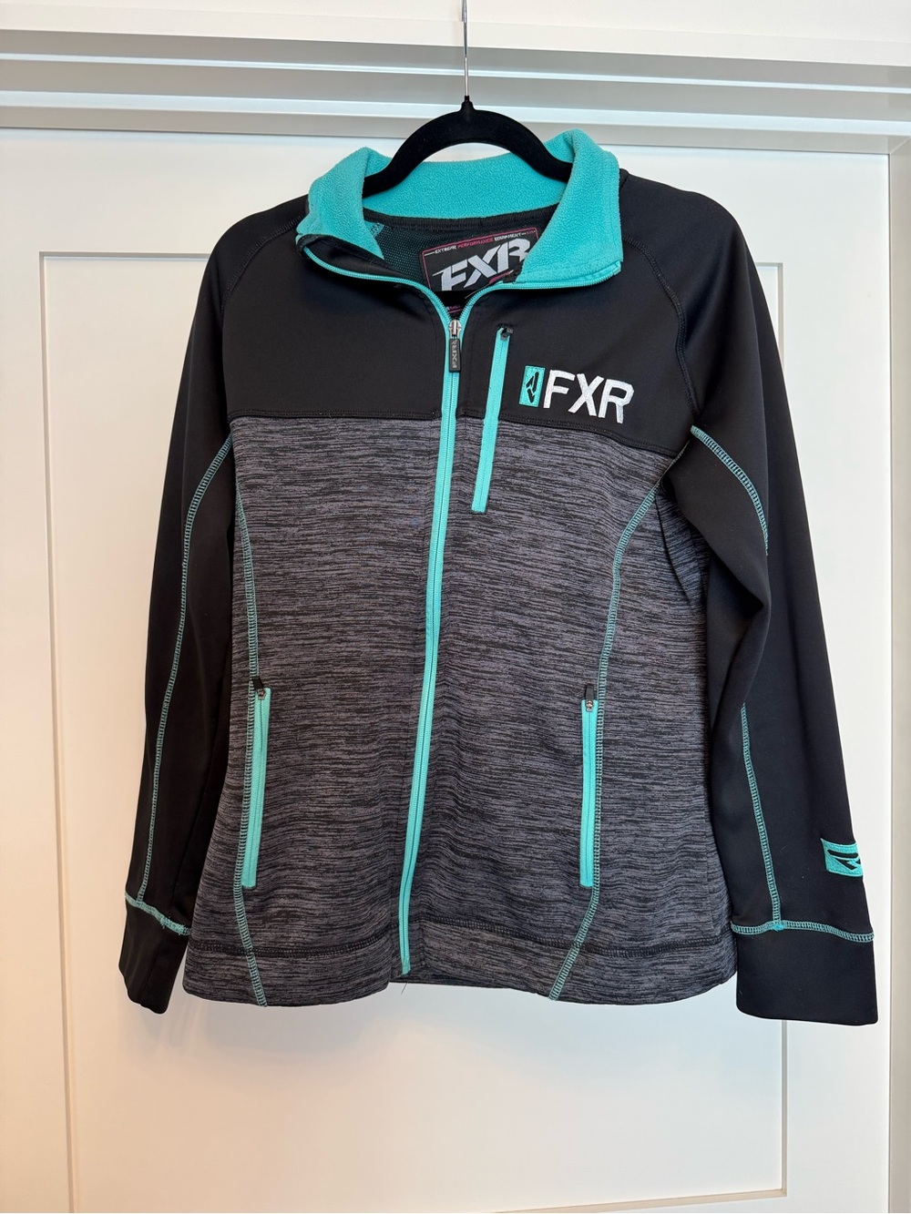 FXR Women's Teal-Trim Gray & Black Full-Zip Jacket